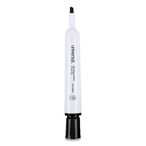 Universal Dry Erase Marker, Broad Chisel Tip, Black, Dozen (UNV43651)