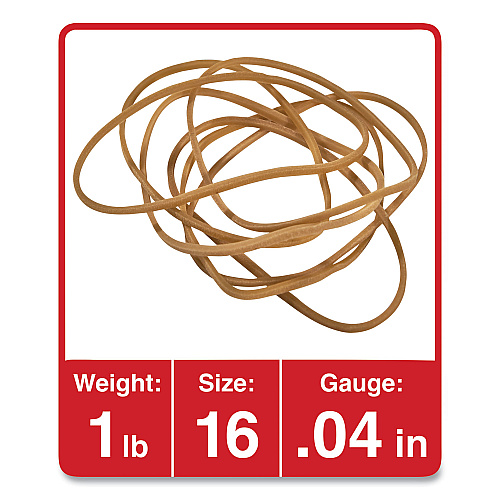 Universal Rubber Bands, Size 16, 0.04" Gauge, Beige, 1 lb Box, 1,900/Pack (UNV00116)