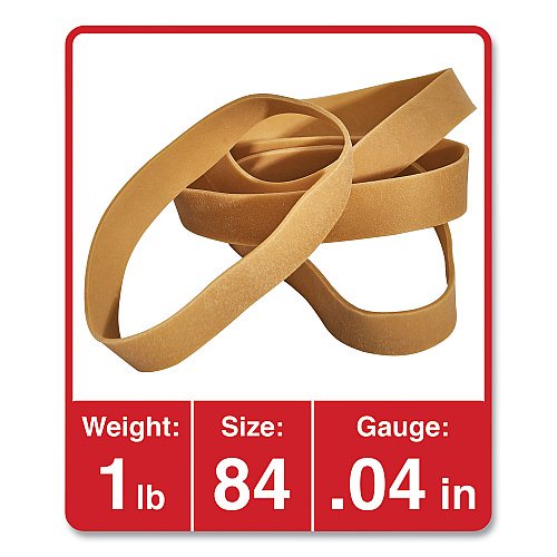 Universal Rubber Bands, Size 84, 0.04" Gauge, Beige, 1 lb Box, 155/Pack (UNV00184)