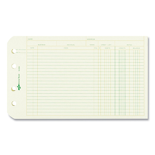 National Paper Four-Ring Binder Refill Sheets, 5 x 8.5, Green, 100/Pack (14055)