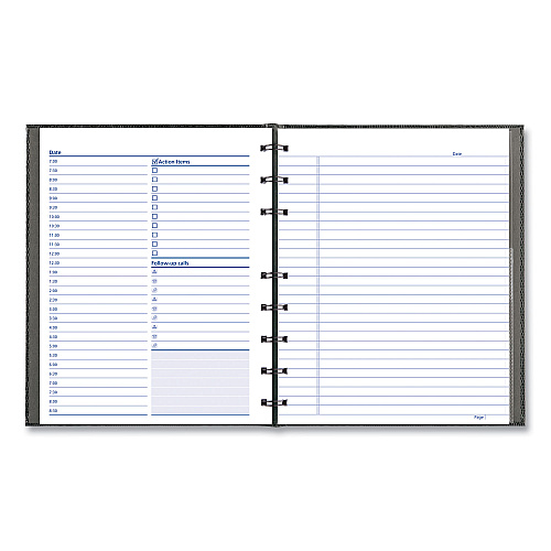 Blueline NotePro Undated Daily Planner, 9.25 x 7.25, Black Cover, Undated (A29C81)