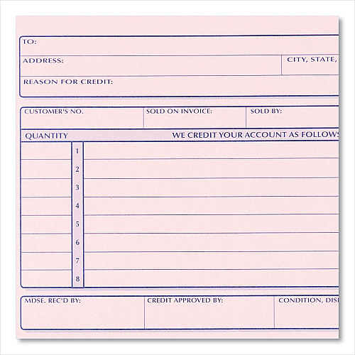 Rediform Credit Memo Book, Three-Part Carbonless, 5.5 x 7.88, 50 Forms Total (7L787)