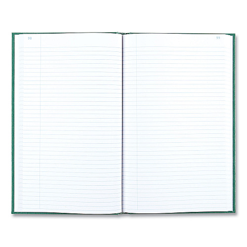 National Paper Emerald Series Account Book, Green Cover, 12.25 x 7.25 Sheets, 500 Sheets/Book (56151)
