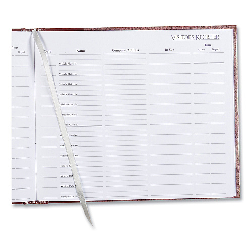 National Paper Hardcover Visitor Register Book, Burgundy Cover, 9.78 x 8.5 Sheets, 128 Sheets/Book (57803)