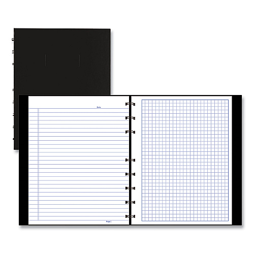 Blueline NotePro Quad Notebook, Data/Lab-Record Format with Narrow and Quadrille Rule Sections, Black Cover, (96) 9.25 x 7.25 Sheets (A44C81)