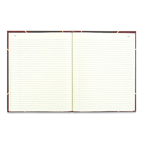 National Paper Texthide Eye-Ease Record Book, Black/Burgundy/Gold Cover, 10.38 x 8.38 Sheets, 300 Sheets/Book (56231)