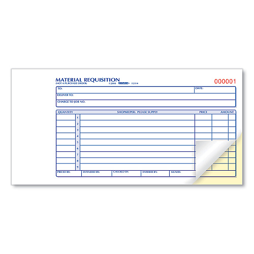 Rediform Material Requisition Book, Two-Part Carbonless, 7.88 x 4.25, 50 Forms Total (1L114)