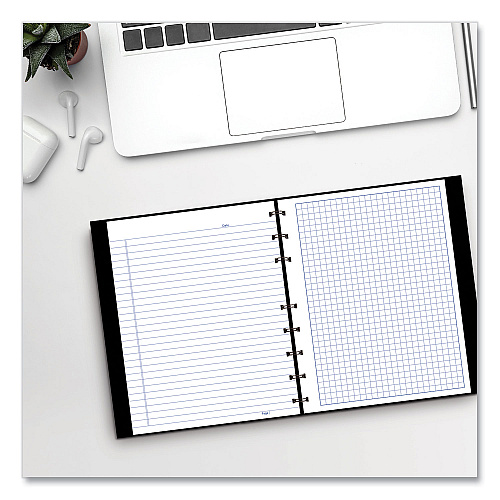 Blueline NotePro Quad Notebook, Data/Lab-Record Format with Narrow and Quadrille Rule Sections, Black Cover, (96) 9.25 x 7.25 Sheets (A44C81)