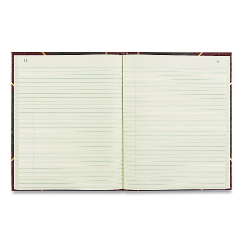 National Paper Texthide Eye-Ease Record Book, Black/Burgundy/Gold Cover, 10.38 x 8.38 Sheets, 150 Sheets/Book (56211)