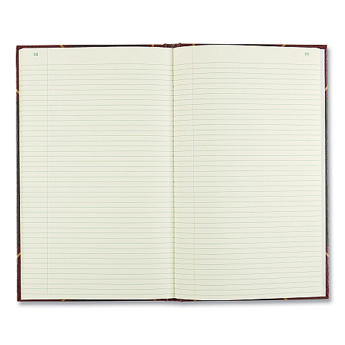 National Paper Texthide Eye-Ease Record Book, Black/Burgundy/Gold Cover, 14.25 x 8.75 Sheets, 300 Sheets/Book (57131)