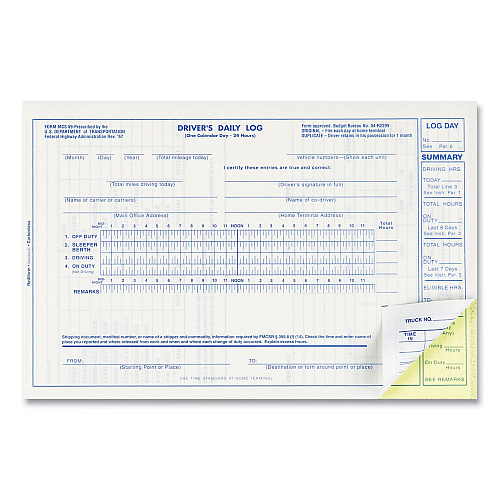 Rediform Driver's Daily Log Book, Two-Part Carbonless, 8.75 x 5.38, 31 Forms Total (S5031NCL)