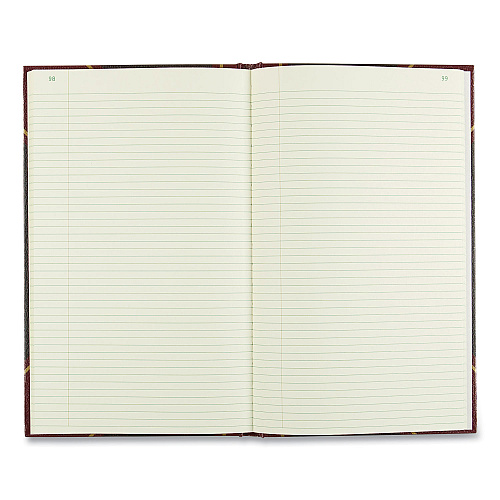 National Paper Texthide Record Book, 1-Subject, Medium/College Rule, Black/Burgundy Cover, (500) 14 x 8.5 Sheets (57151)