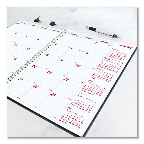 Brownline DuraFlex 14-Month Planner, 11 x 8.5, Black Cover, 14-Month: Dec 2025 to Jan 2027 (CB1262VBLK)