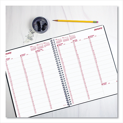 Brownline DuraFlex Weekly Planner, 11 x 8.5, Black Cover, 12-Month (Jan to Dec): 2026 (CB950VBLK)
