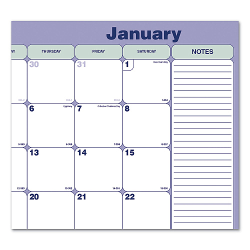 Blueline Monthly Desk Pad Calendar, 21.25 x 16, White/Blue/Green Sheets, Black Binding, Black Corners, 12-Month (Jan to Dec): 2026 (C181731)