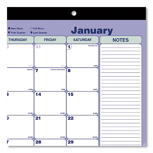 Brownline Monthly Desk Pad Calendar, 17.75 x 10.88, White/Blue/Green Sheets, Black Binding, Clear Corners, 12-Month (Jan to Dec): 2026 (C181700)