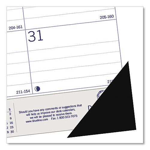 Blueline DuraGlobe Academic Desk Pad Calendar, 22 x 17, White/Blue/Gray Sheets, Black Headband, 13-Month: July 2025 to July 2026 (CA177227)