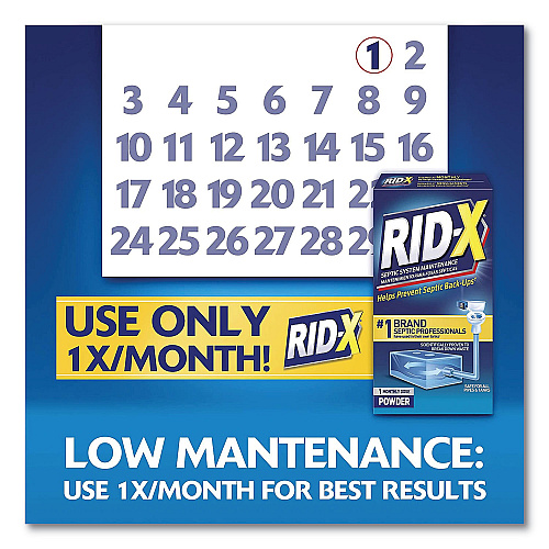 RID-X Septic System Treatment Concentrated Powder, 9.8 oz, 12/Carton (80306)