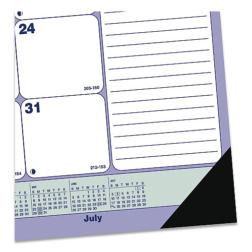 Blueline Academic 13-Month Desk Pad Calendar, 21.25 x 16, White/Blue/Green Sheets, Black Headband, 13-Month: July 2025 to July 2026 (CA181731)