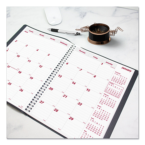 Brownline Essential Collection 14-Month Ruled Monthly Planner, 11 x 8.5, Black Cover, 14-Month: Dec 2025 to Jan 2027 (CB1262BLK)