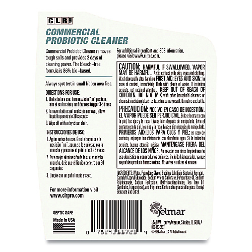 CLR PRO Commercial Probiotic Cleaner, Lemon Scent, 32 oz Spray Bottle, 6/Carton (FMCPC326PRO)
