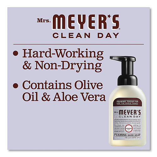Mrs. Meyer's Foaming Hand Soap, Lavender Scent, 10 oz, 6/Carton (662031)