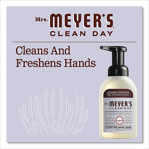 Mrs. Meyer's Foaming Hand Soap, Lavender Scent, 10 oz, 6/Carton (662031)