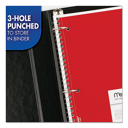 Mead Spiral Notebook, 1-Subject, Medium/College Rule, Assorted Cover Colors, (70) 10.5 x 8 Sheets, 6/Pack (73065)