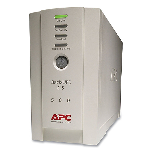 APC BK500 Back-UPS CS Battery Backup System, 6 Outlets, 500 VA, 480 J