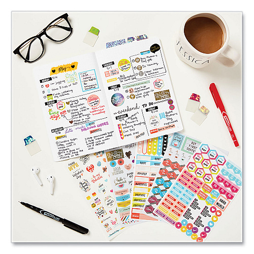 Avery Planner Sticker Variety Pack, Budget, Fitness, Motivational, Seasonal, Work, Assorted Colors, 1,744/Pack (6785)