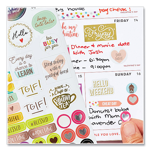 Avery Planner Sticker Variety Pack, Budget, Fitness, Motivational, Seasonal, Work, Assorted Colors, 1,744/Pack (6785)