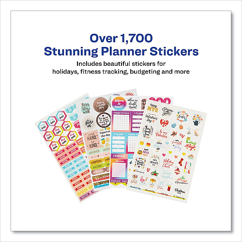 Avery Planner Sticker Variety Pack, Budget, Fitness, Motivational, Seasonal, Work, Assorted Colors, 1,744/Pack (6785)
