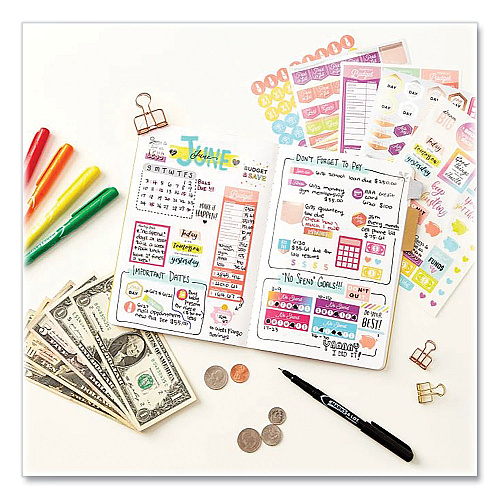 Avery Budgeting Planner Stickers, Budget Theme, Assorted Colors, 1,224/Pack (6788)