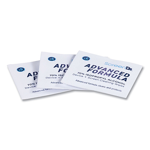 Digital Innovations ScreenDr Device and Screen Cleaning Wipes, Includes 60 Individually Wrapped Wipes and 8" Microfiber Cloth, 6 x 5, White (32347)