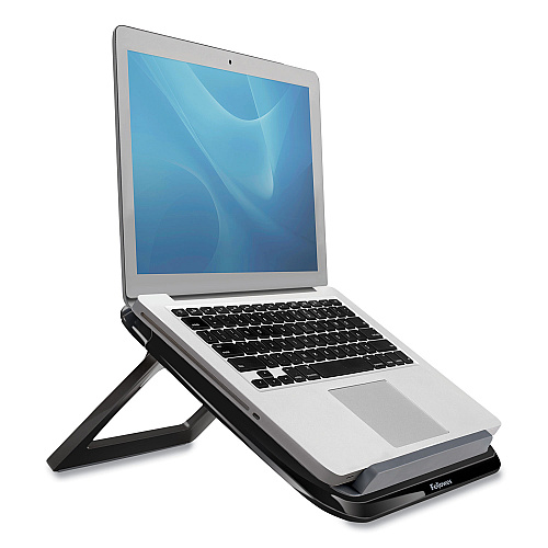Fellowes I-Spire Series Laptop Quick Lift, 12.63" x 11.25" x 1.63" to 12.63",  Black, Supports 9.92 lbs 1.6" Height x 12.6" Width x 11.3" Depth - ABS Plastic - Black - 1 Each (8212001)