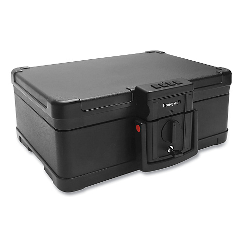 Honeywell Fire and Waterproof Safe with Touchpad Lock, 15.9 x 13.1 x 6.7, 0.24 cu ft, Black (1553)