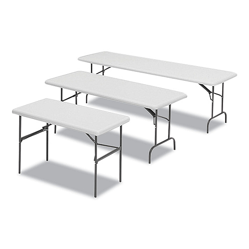Iceberg IndestrucTables Too 600 Series Folding Table, Rectangular, 96" x 30" x 29", Platinum (65333)