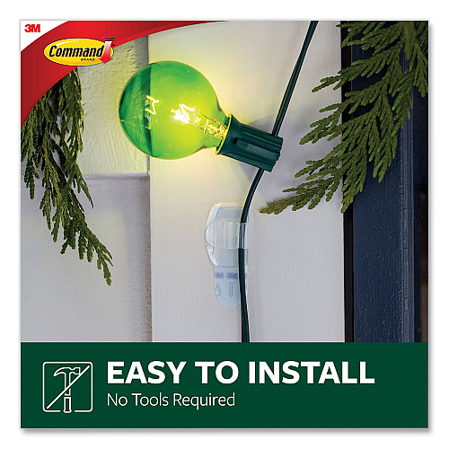 Command All Weather Hooks and Strips, Small, Plastic, Clear, 0.5 lb Capacity, 30 Clips and 32 Strips/Pack (17017CLRAW30)