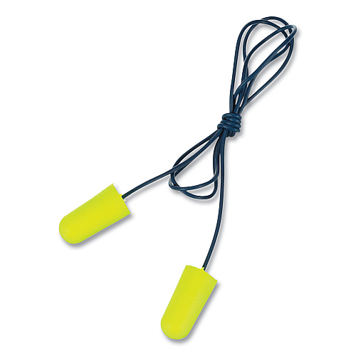 3M E-A-Rsoft Metal Detectable Soft Foam Earplugs, Corded, 32 NRR, Poly Bag, 200 Pairs/Box (3114106)