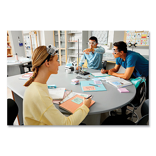 Post-it Recycled Notes in Wanderlust Pastels Collection Colors, 3" x 3", 65 Sheets/Pad, 6 Pads/Pack (70005132637)