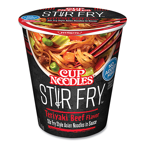 Nissin Cup Noodles Stir Fry, Teriyaki Beef, 3 oz Cup, 6/Carton (NIS42401)
