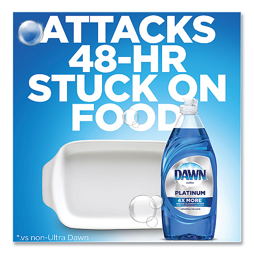 Dawn&reg; Platinum Dish Soap, Refreshing Rain Scent, (3) 24 oz Bottles Plus (2) Sponges/Carton (49041)