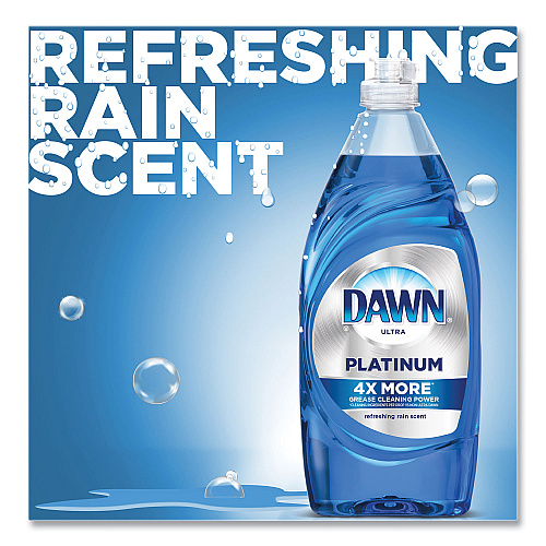 Dawn&reg; Platinum Dish Soap, Refreshing Rain Scent, (3) 24 oz Bottles Plus (2) Sponges/Carton (49041)