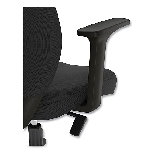 Union & Scale Essentials Fabric Task Chair with Arms, Supports Up to 275 lb, Black Seat/Back, Black Base (59380)
