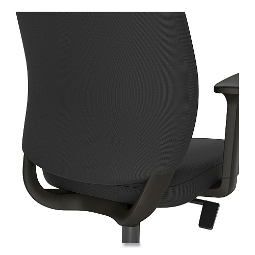 Union & Scale Essentials Fabric Task Chair with Arms, Supports Up to 275 lb, Black Seat/Back, Black Base (59380)