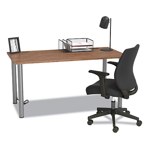 Union & Scale Essentials Fabric Task Chair with Arms, Supports Up to 275 lb, Black Seat/Back, Black Base (59380)