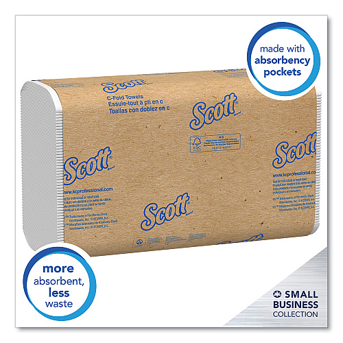 Scott&reg; Essential C-Fold Paper Towels, 1-Ply, White, 1800 Towels (03623)
