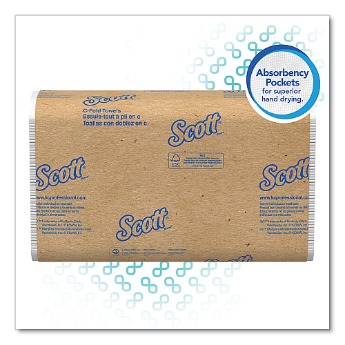Scott&reg; Essential C-Fold Paper Towels, 1-Ply, White, 2400 Towels (01510)