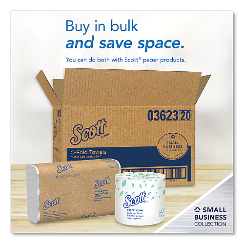 Scott&reg; Essential C-Fold Paper Towels, 1-Ply, White, 1800 Towels (03623)