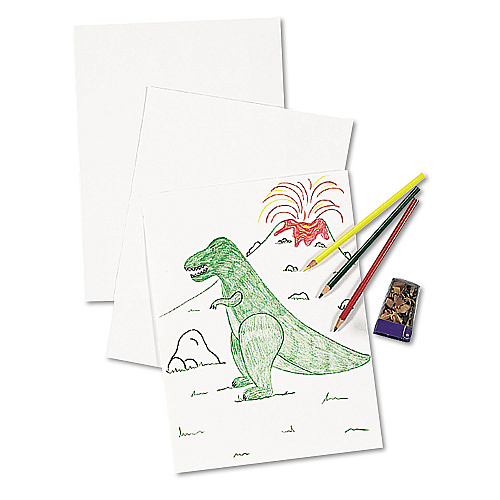 Pacon White Drawing Paper, 78 lb Text Weight, 9 x 12, Pure White, 500/Ream (4809)